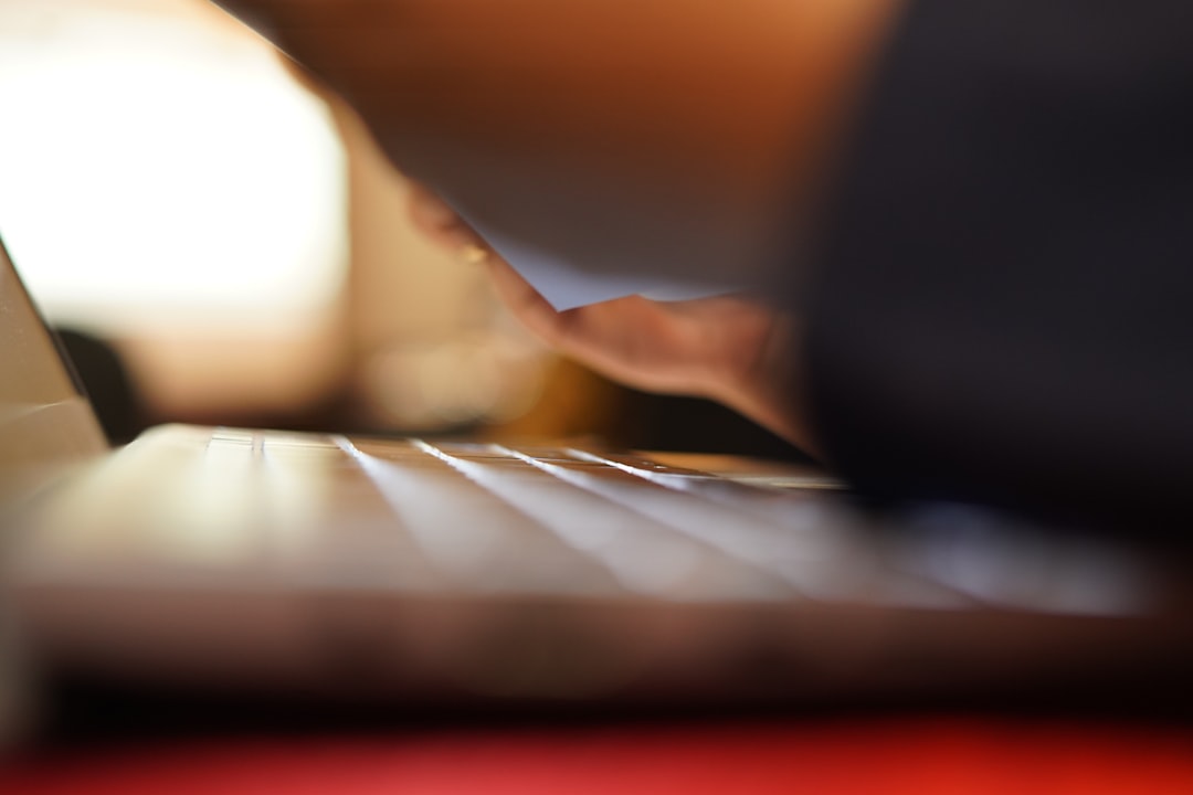 laptop writer typing focus