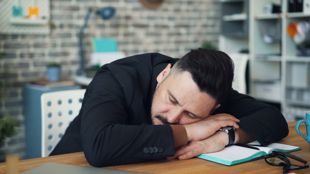 tired businessman office young